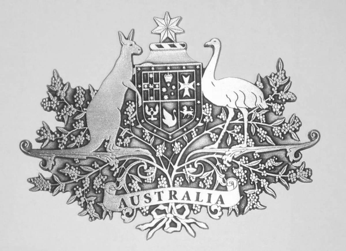 Australia shining coat of arms coloring page