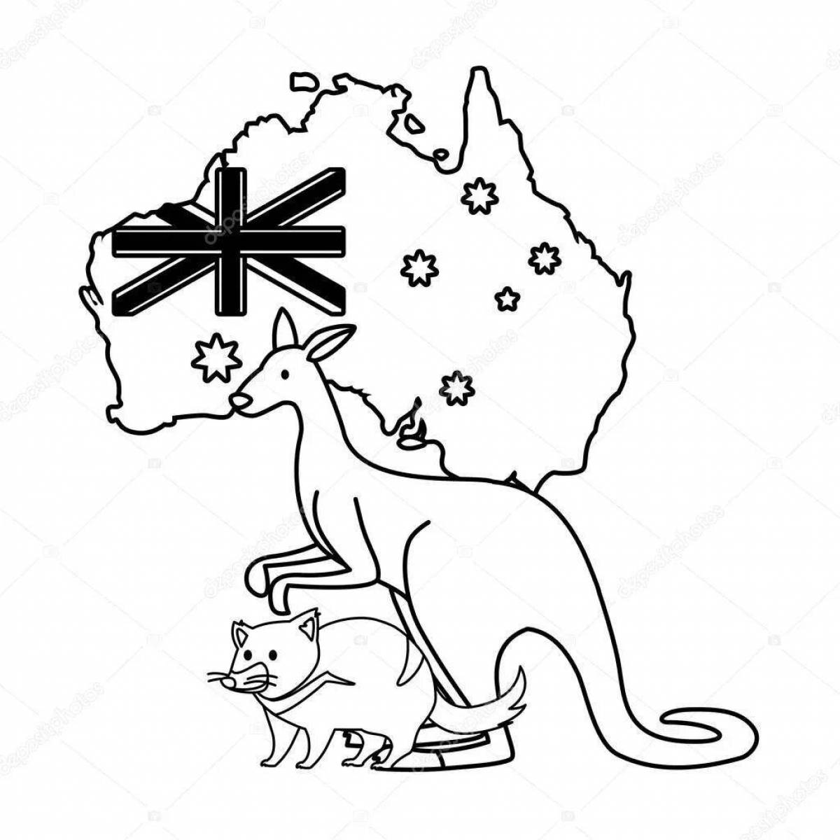 Раскраска потрясающий герб австралии