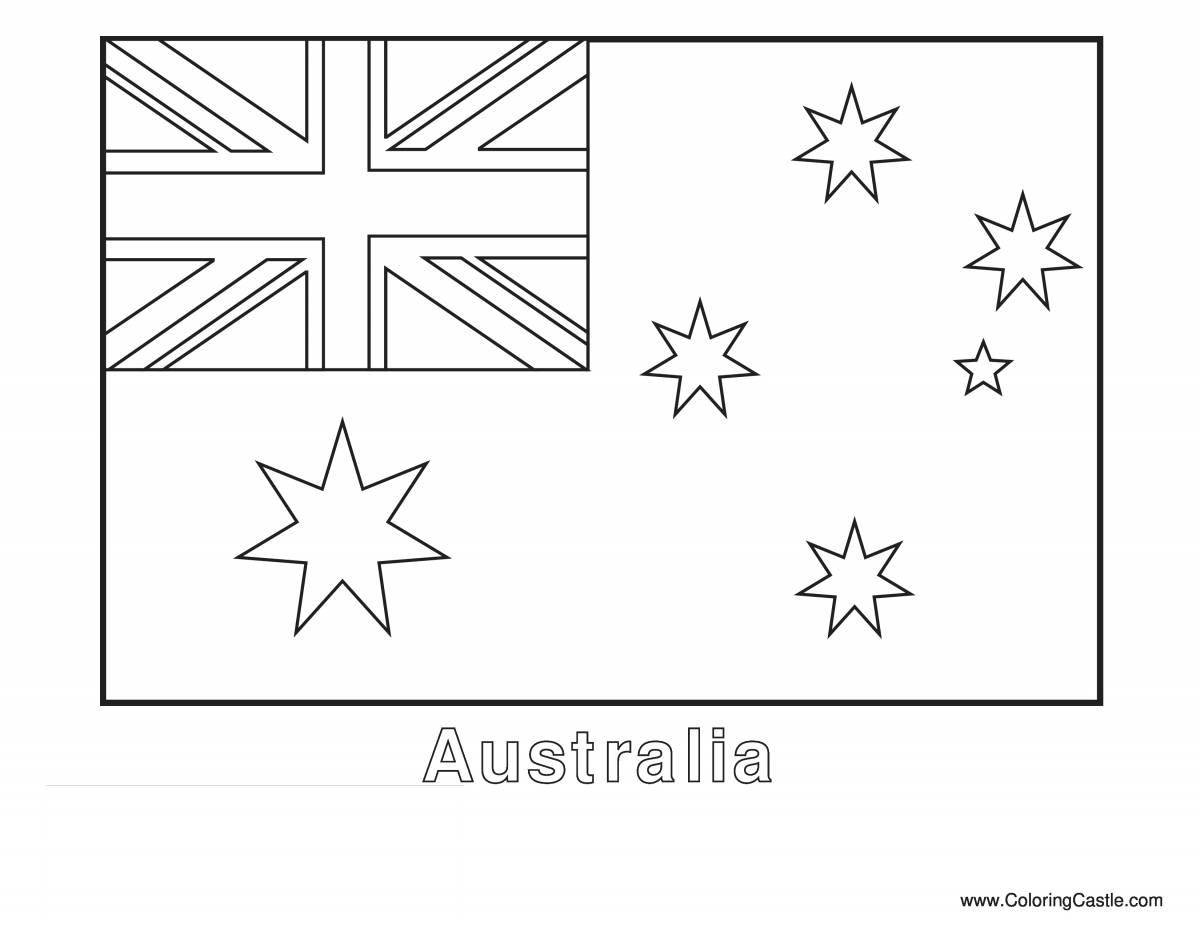 Раскраска герб австралии в ярких цветах