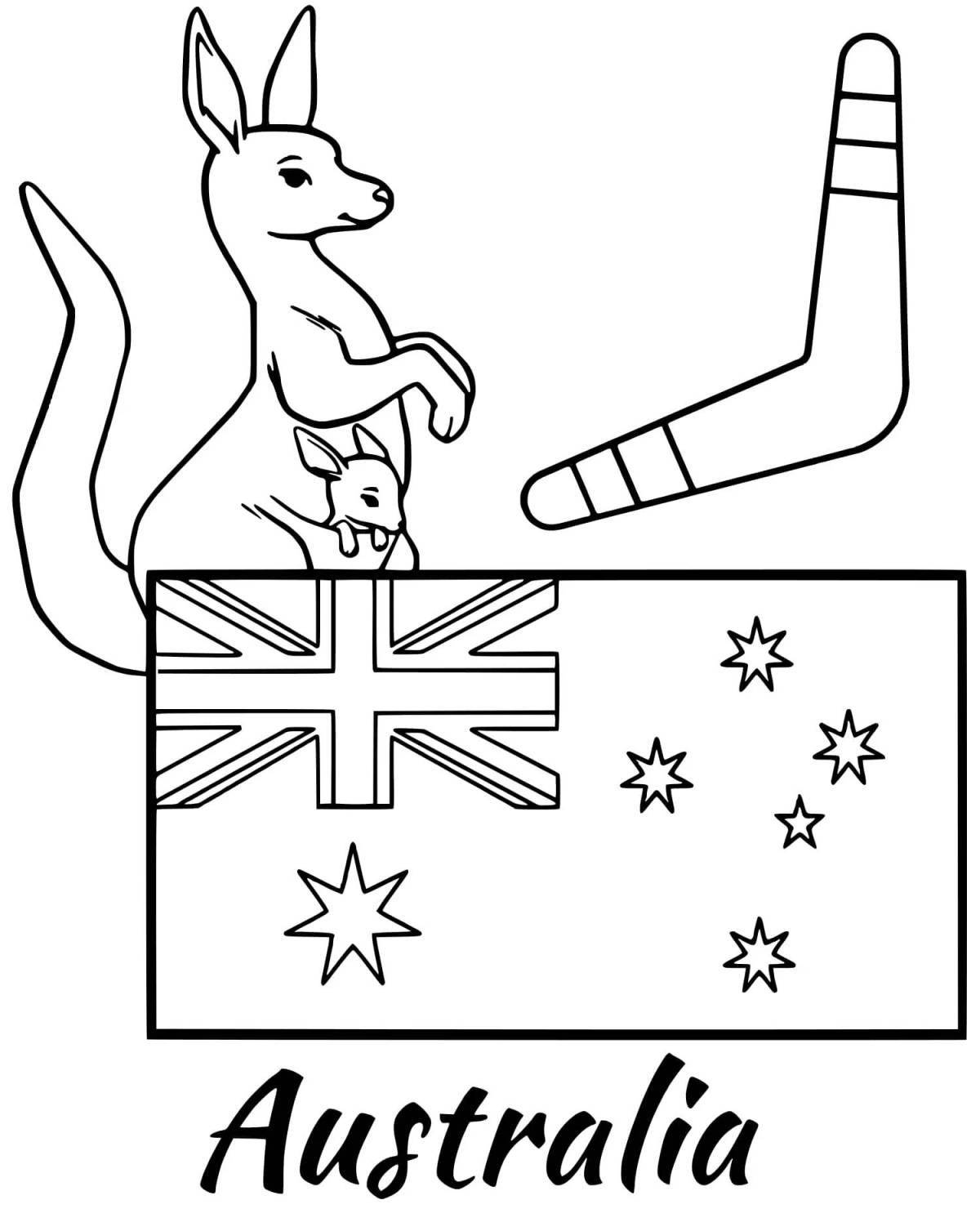 Ярко окрашенный герб австралии раскраска
