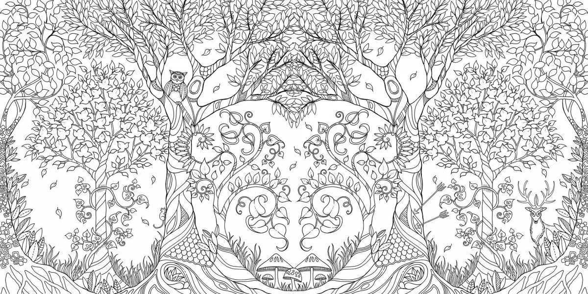 Mysterious fairy forest coloring book