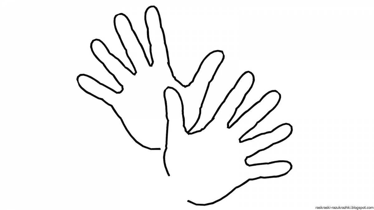 Photo Colorful coloring of children's hand