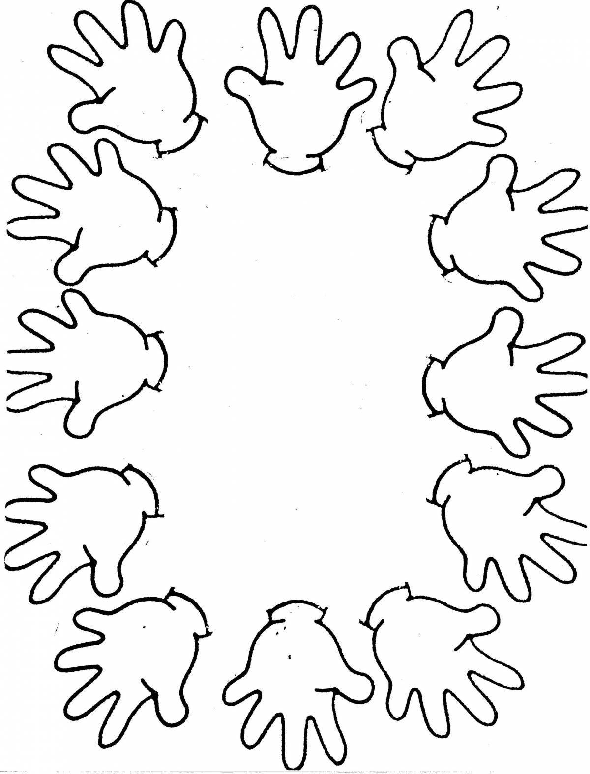 Photo Cute children's hand coloring