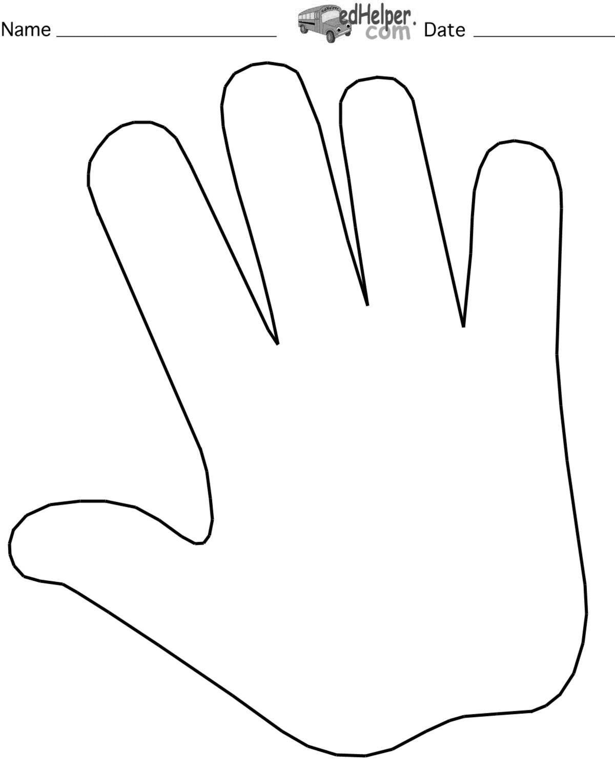 Perfect coloring page baby hand