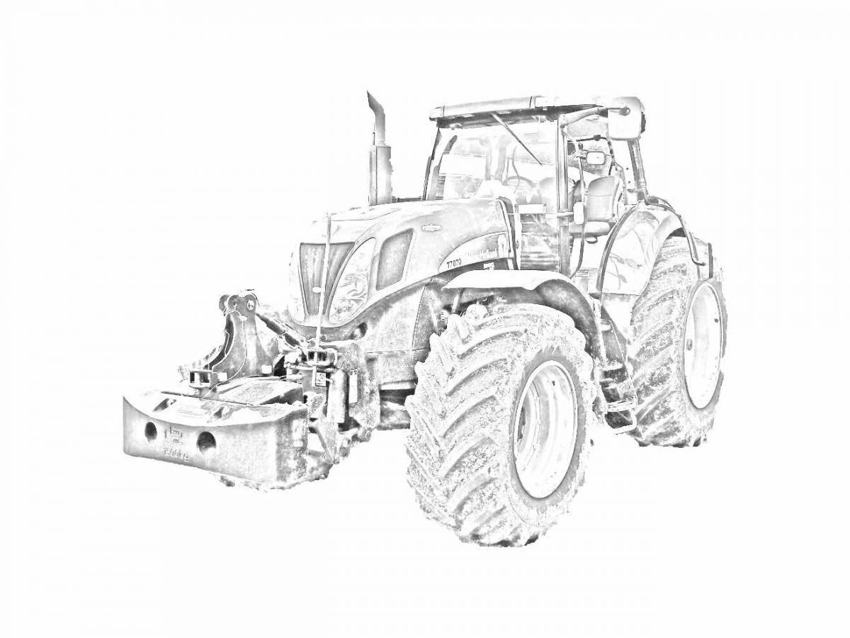 Joyful Kirovets tractor coloring book