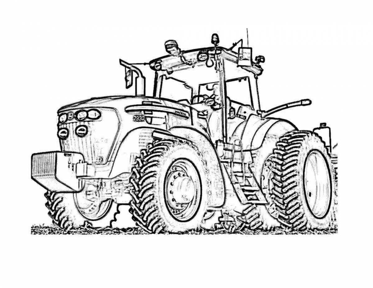 Раскраска сказочный трактор кировец