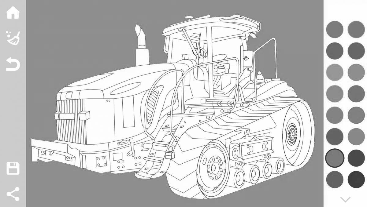 Photo Charming Kirovets tractor coloring book