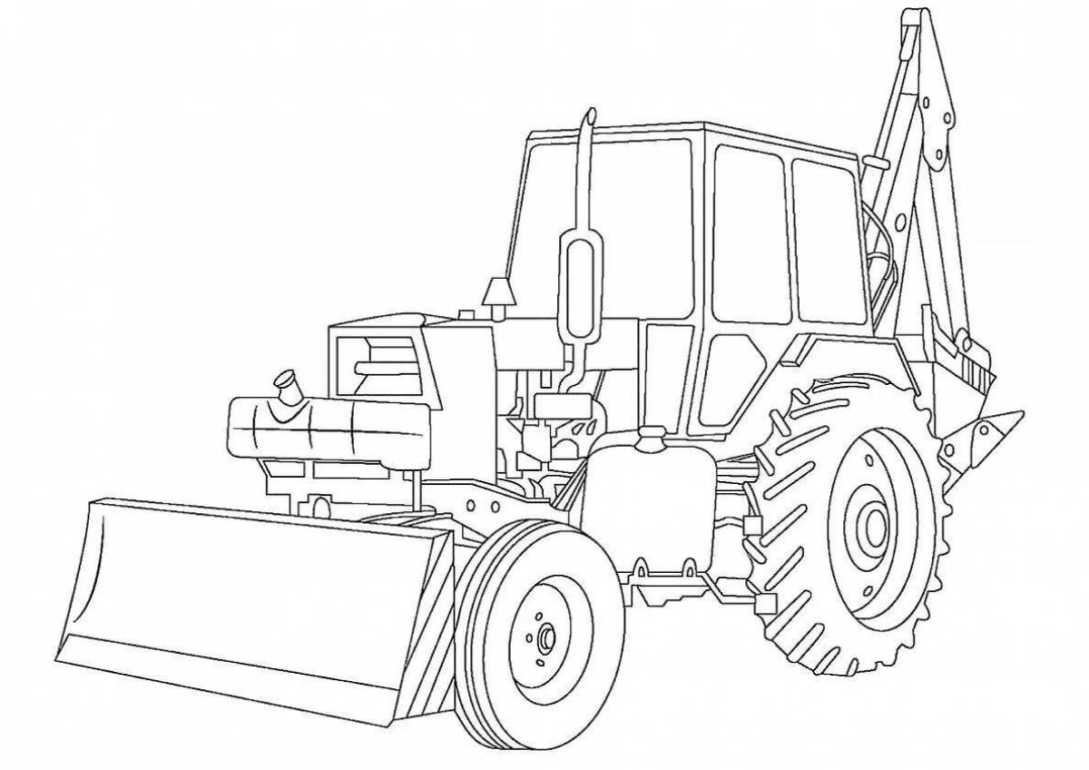 Cute kirovets tractor coloring page