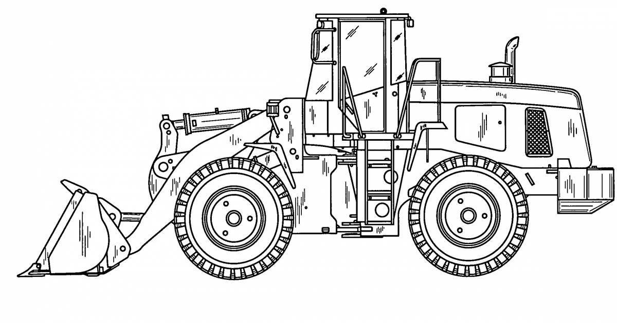 Coloring page charming tractor kirovets
