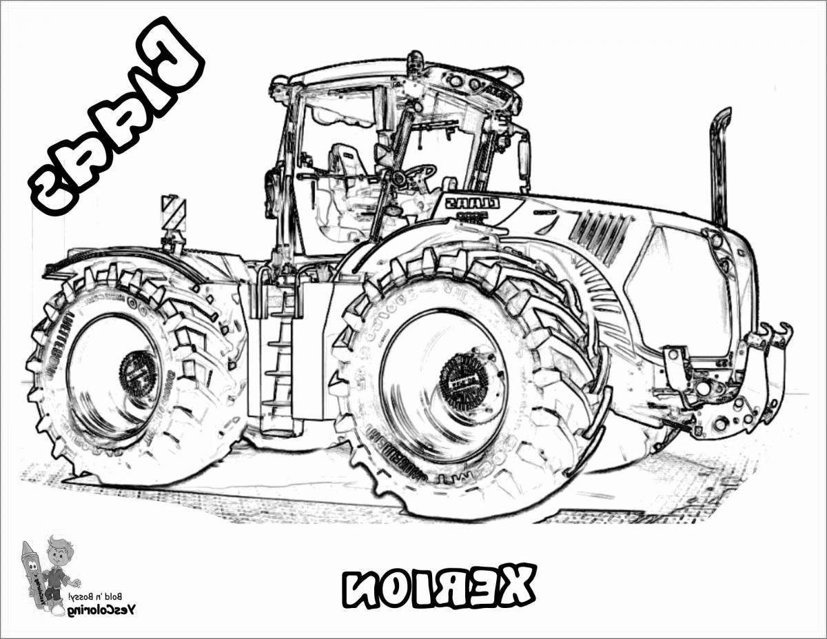 Coloring book beckoning tractor Kirovets