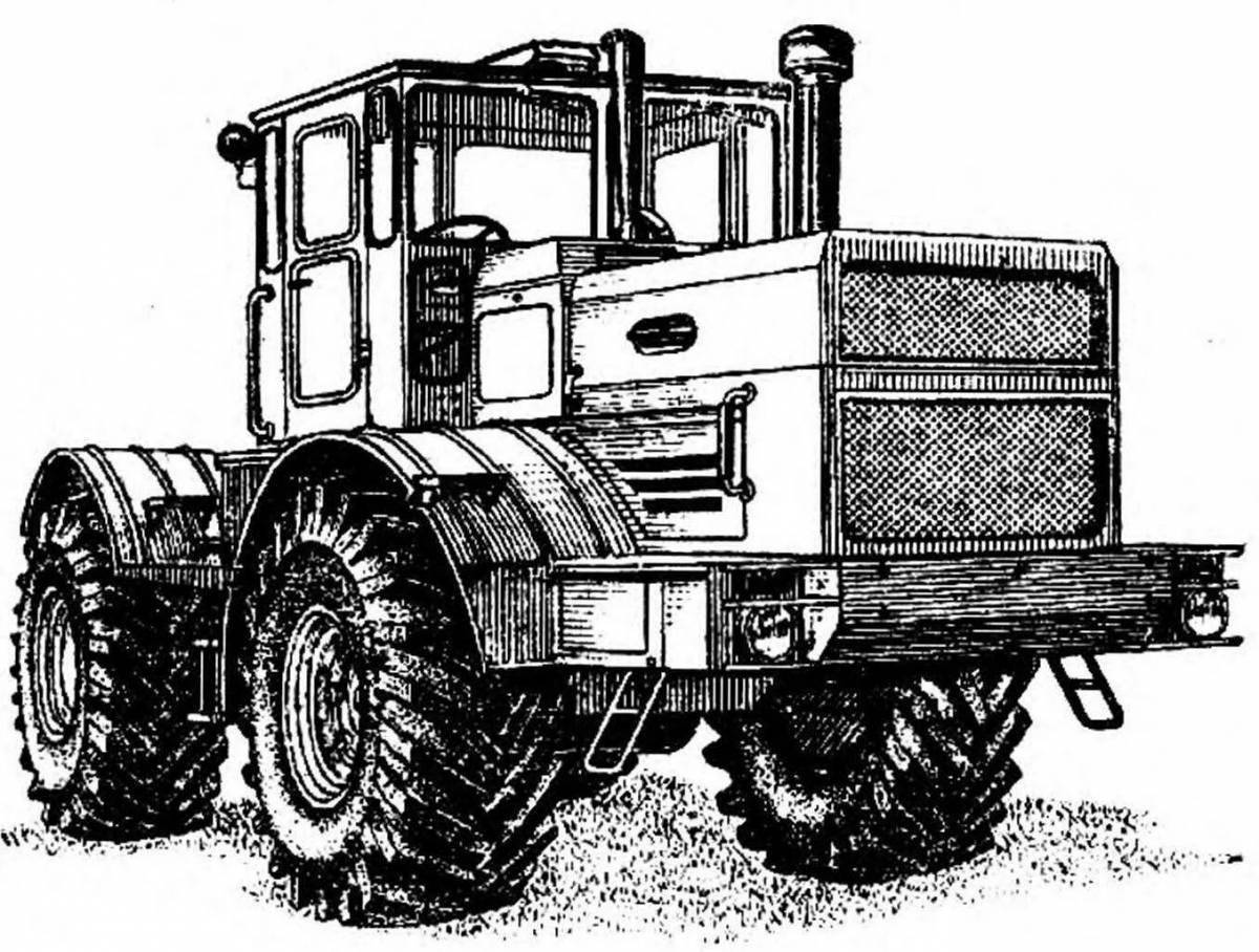 Photo Bright Kirovets tractor coloring book