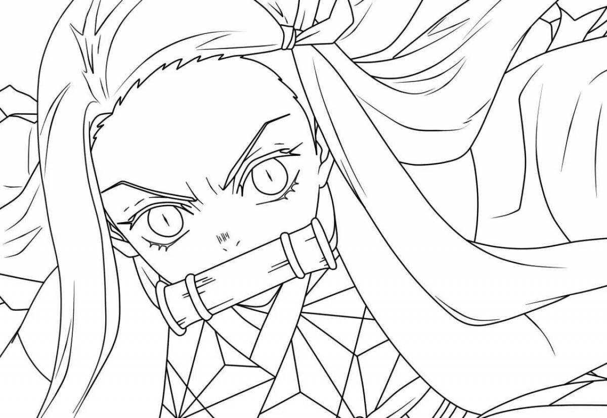 Dazzling demon slayer coloring page