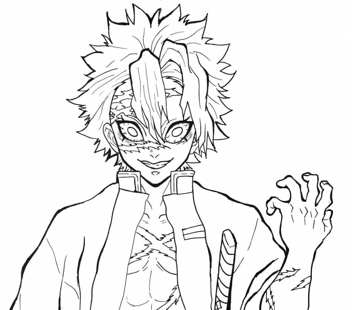 Charming demon slayer coloring page