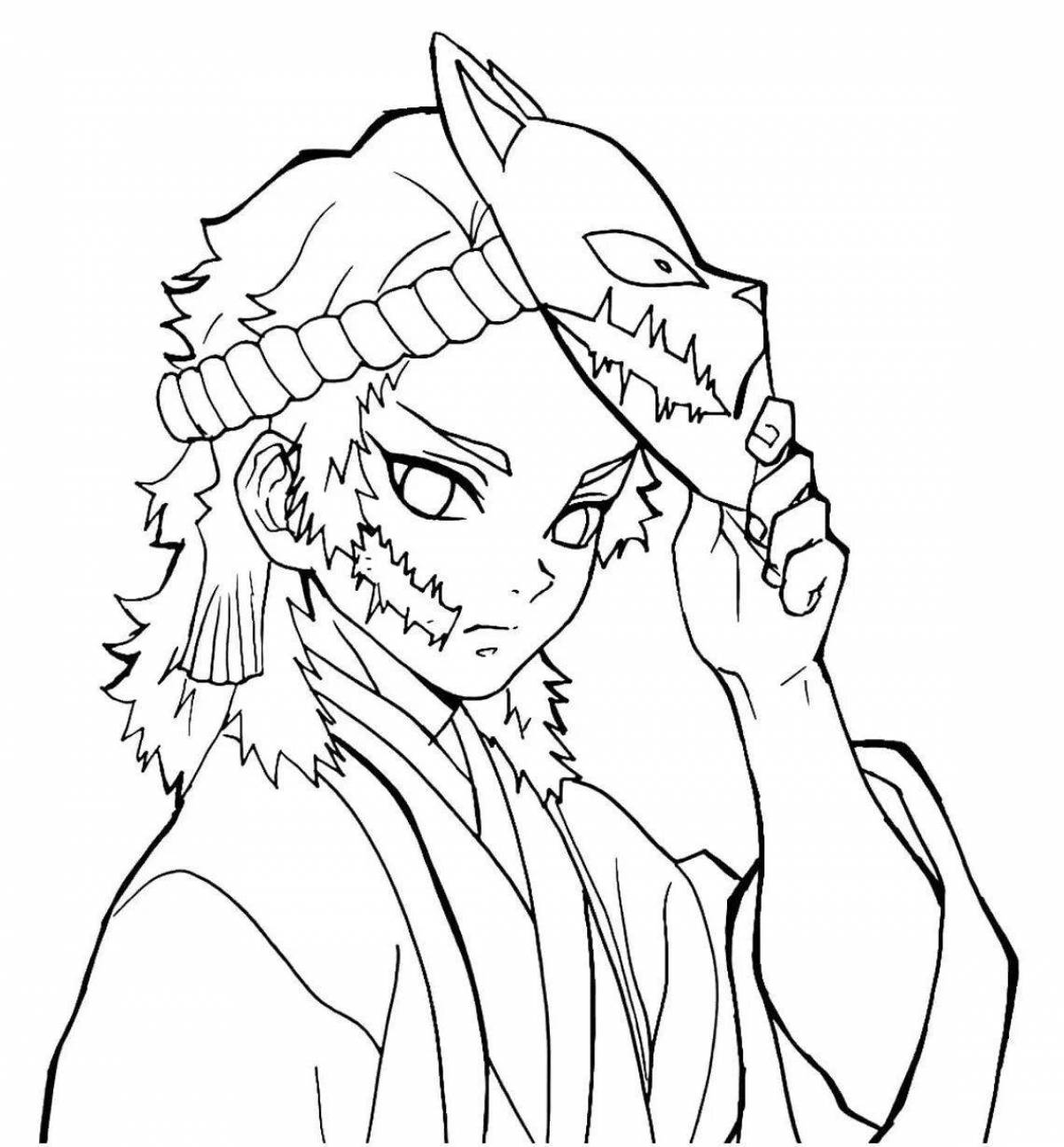 Cute demon slayer coloring page