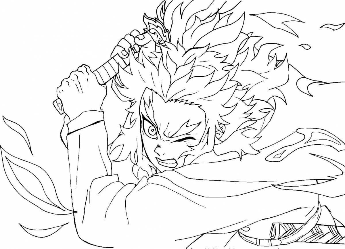 Colorful Demon Slayer Coloring Page