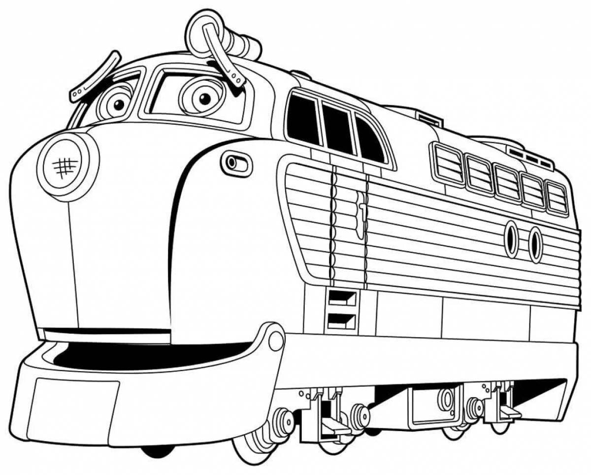 Ghost train coloring page
