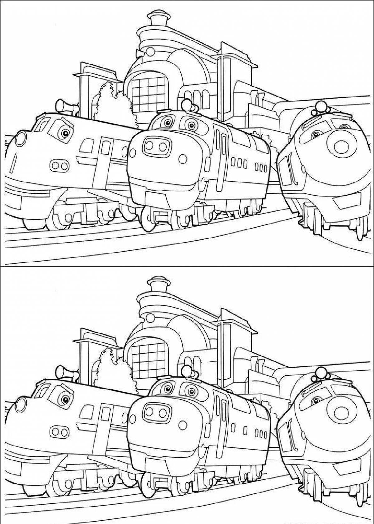 Nerving ghost train coloring page