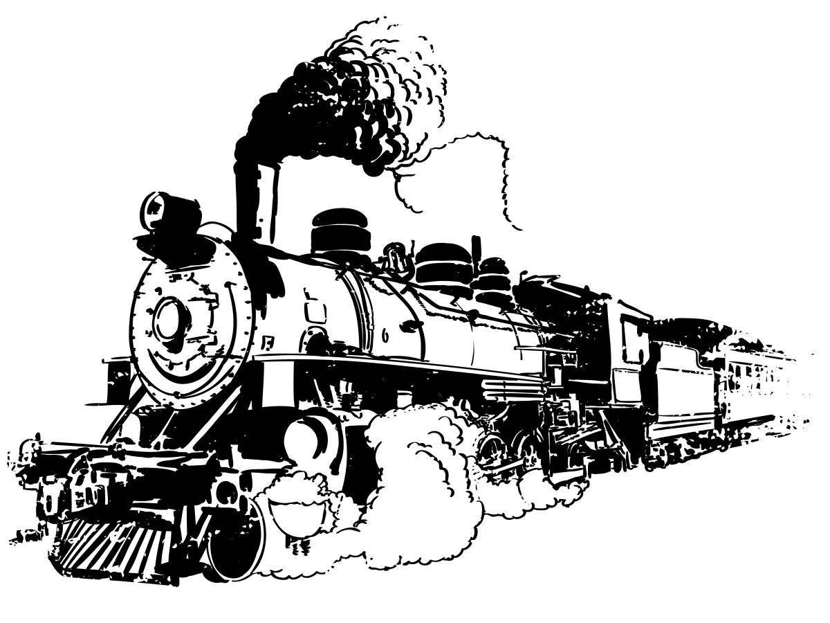 Coloring page strange ghost train