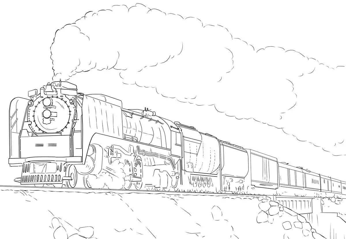 Unidentifiable ghost train coloring book
