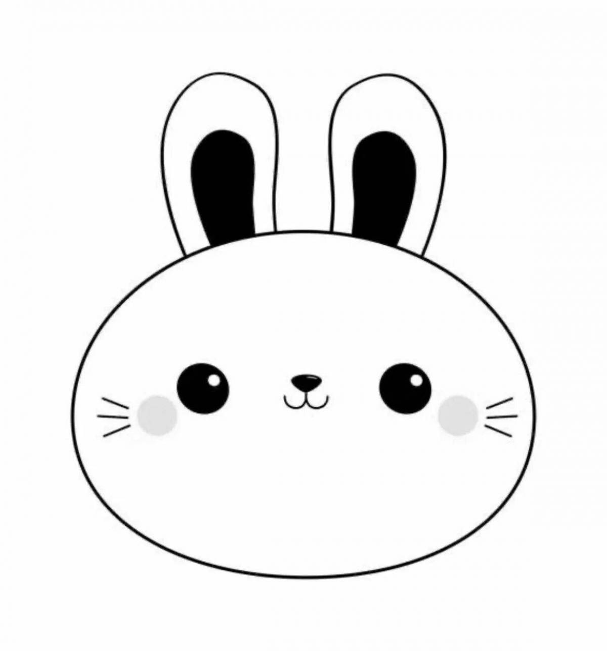 Photo Coloring book fluffy bunny
