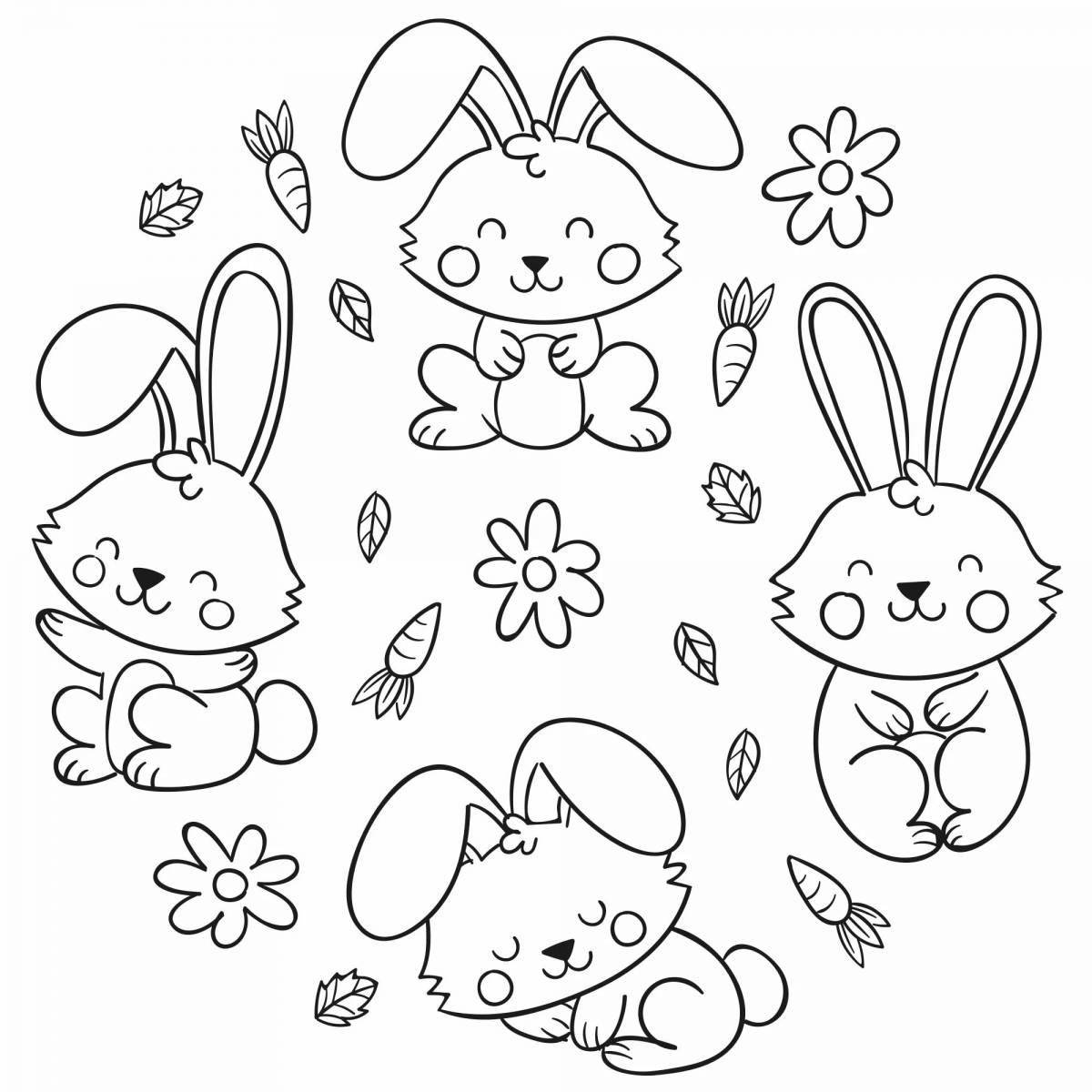 Photo Snuggly rabbit coloring page