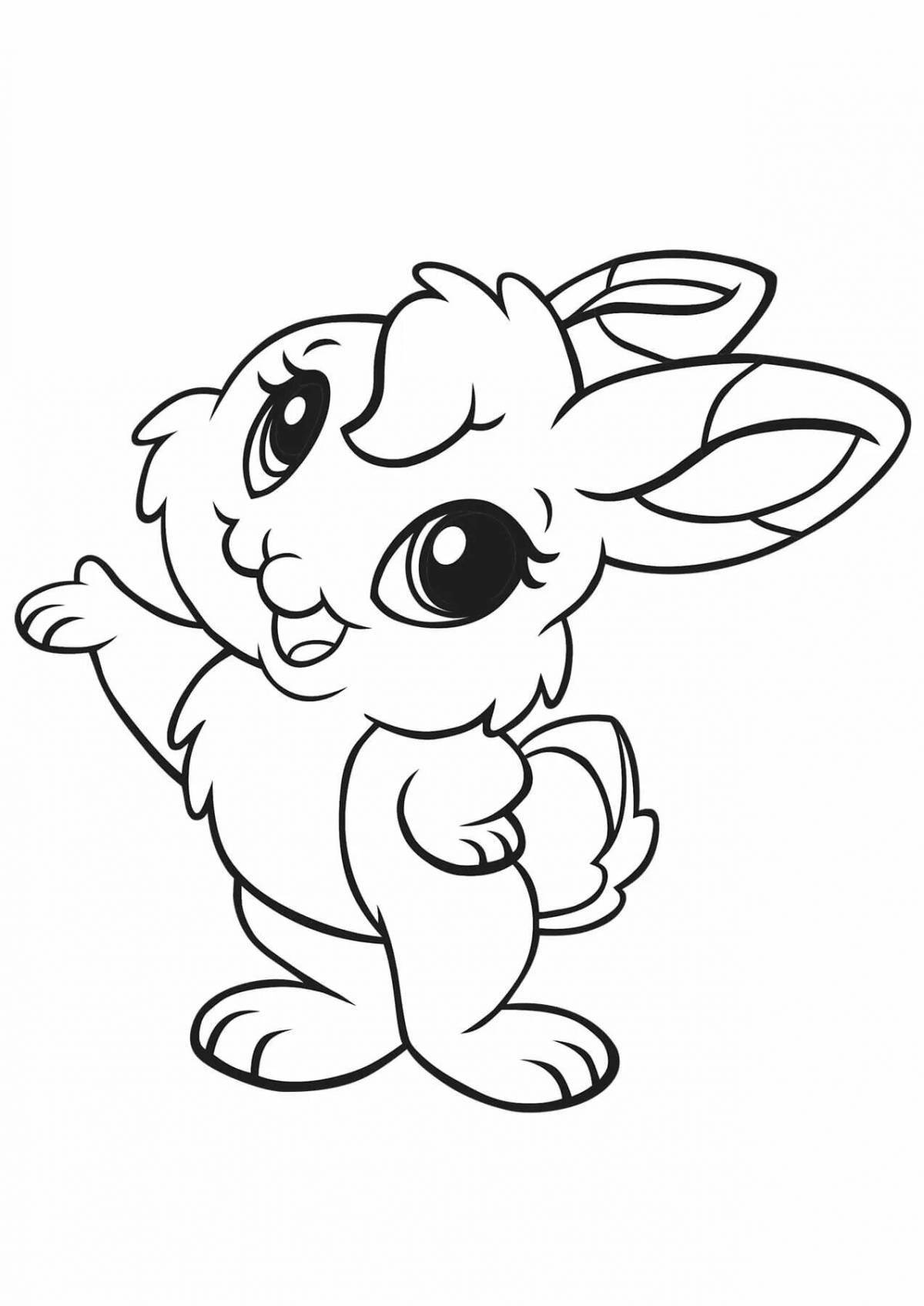 Photo Coloring book plump rabbit