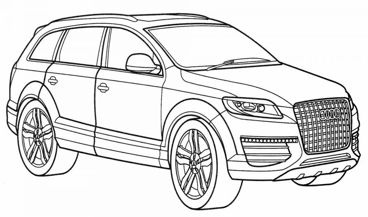 Playful car coloring page 7