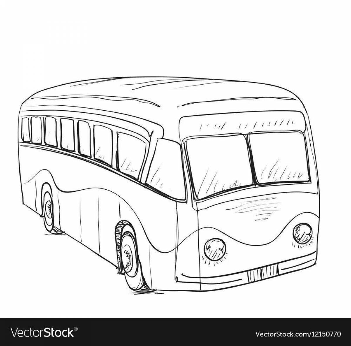 Раскраска радостный пазик автобус