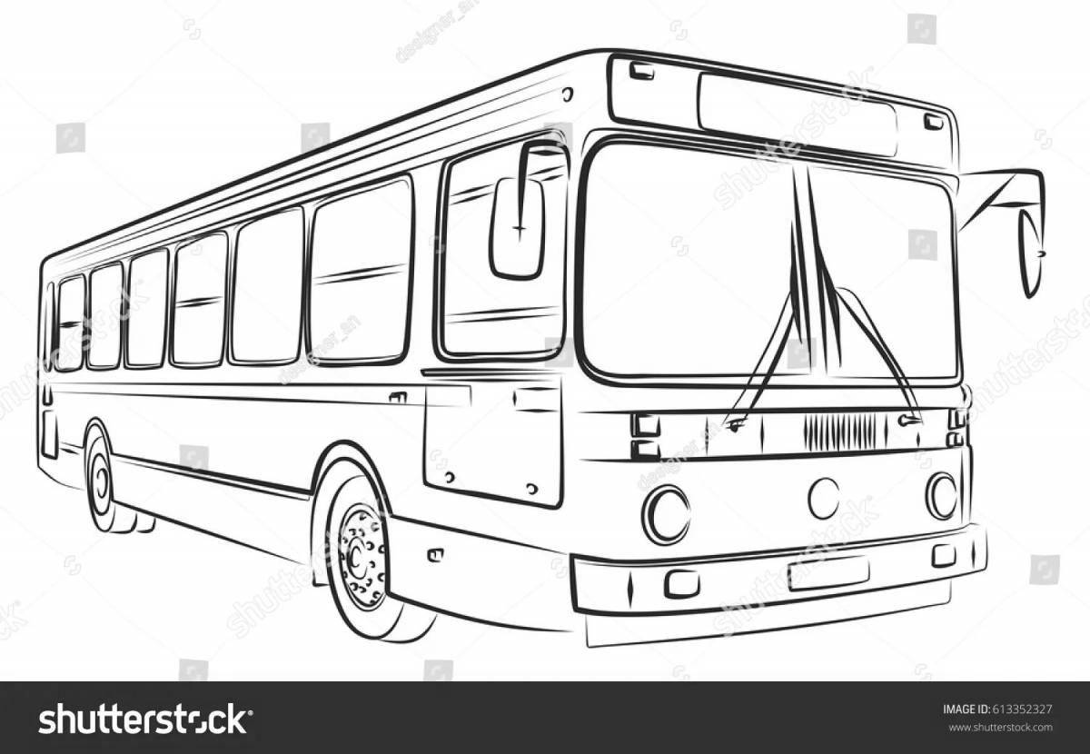 Яркая страница раскраски автобуса pazik