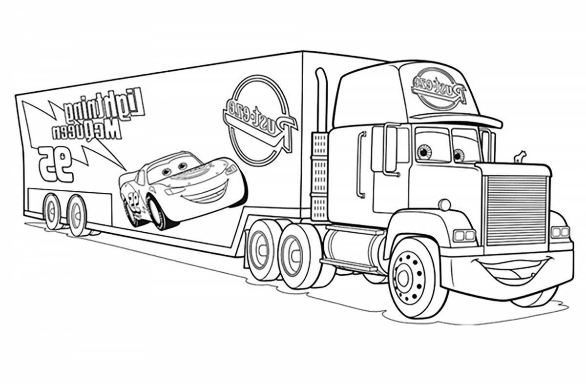 Colorful super truck coloring page
