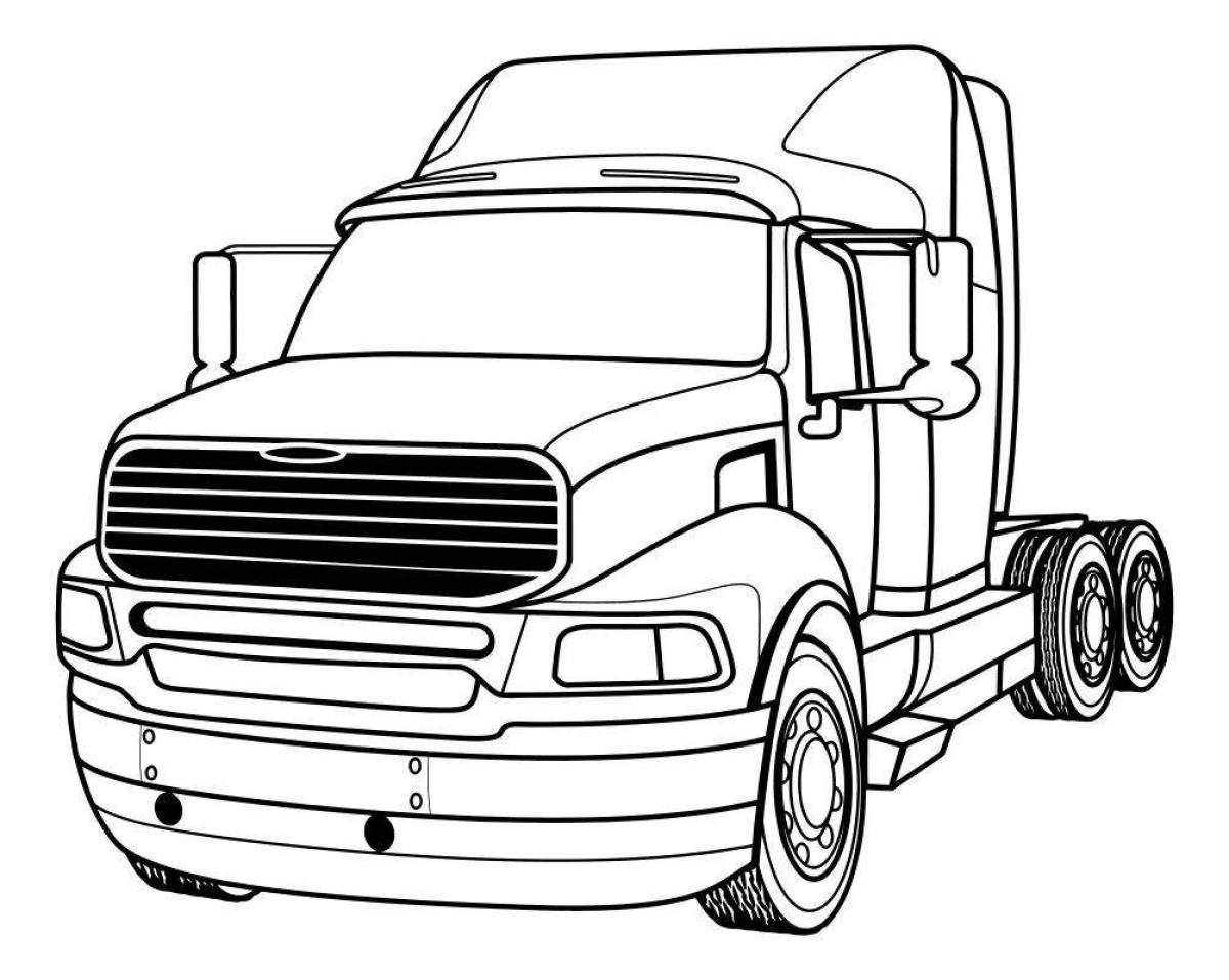 Dynamic super truck coloring page