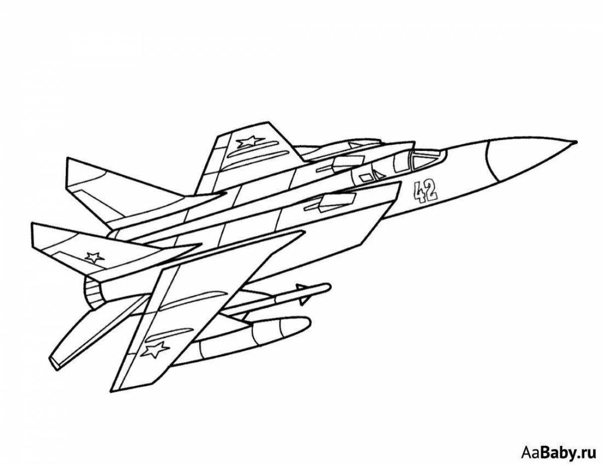 Powerful military fighter coloring page
