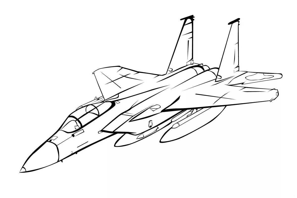 Coloring book valiant military fighter