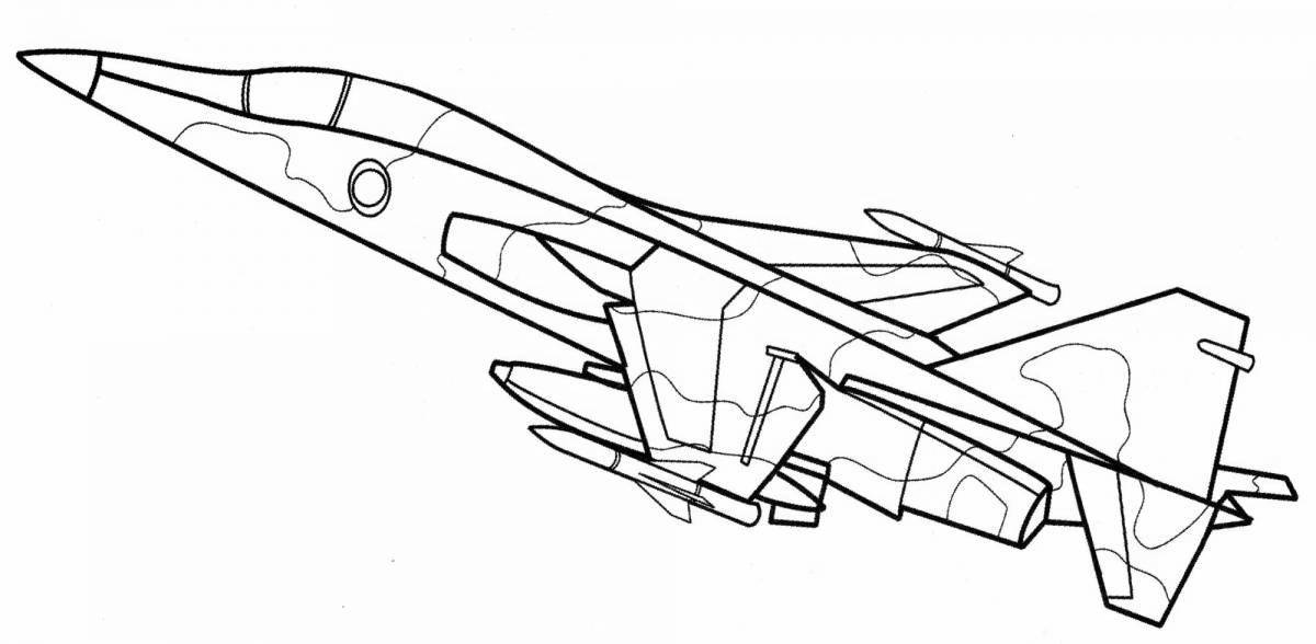 Exquisite military fighter coloring page