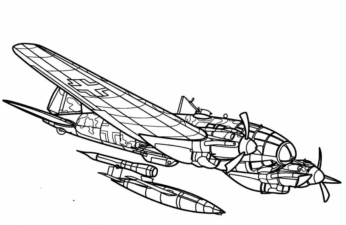 Coloring page elegant military fighter
