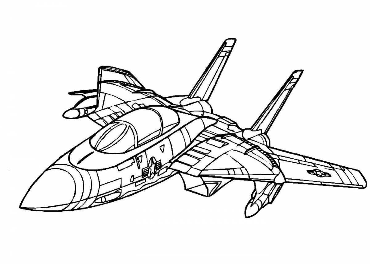 Attractive military fighter coloring book