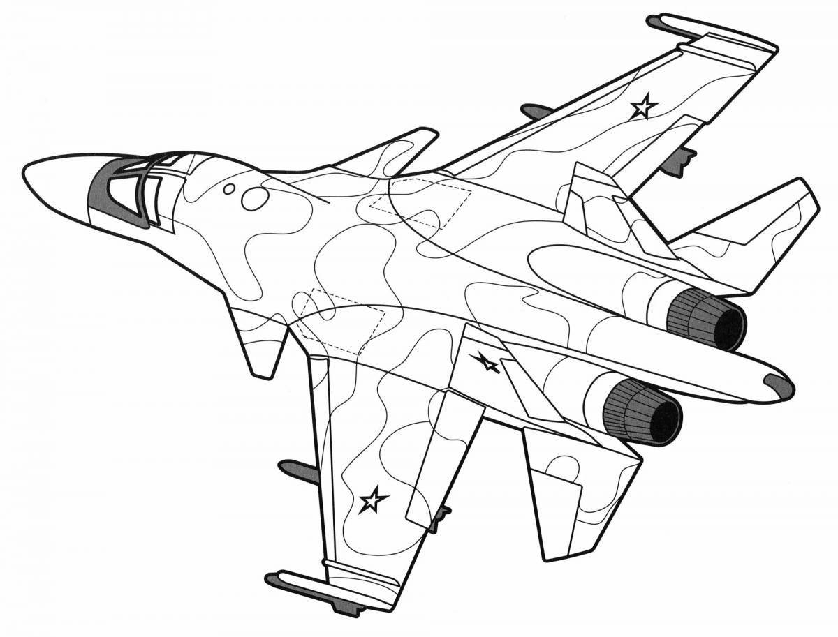Coloring page exciting military fighter