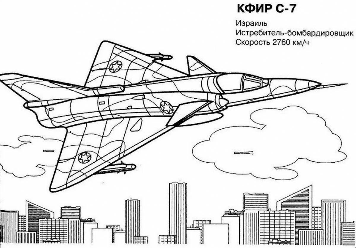 Coloring page fascinating military fighter