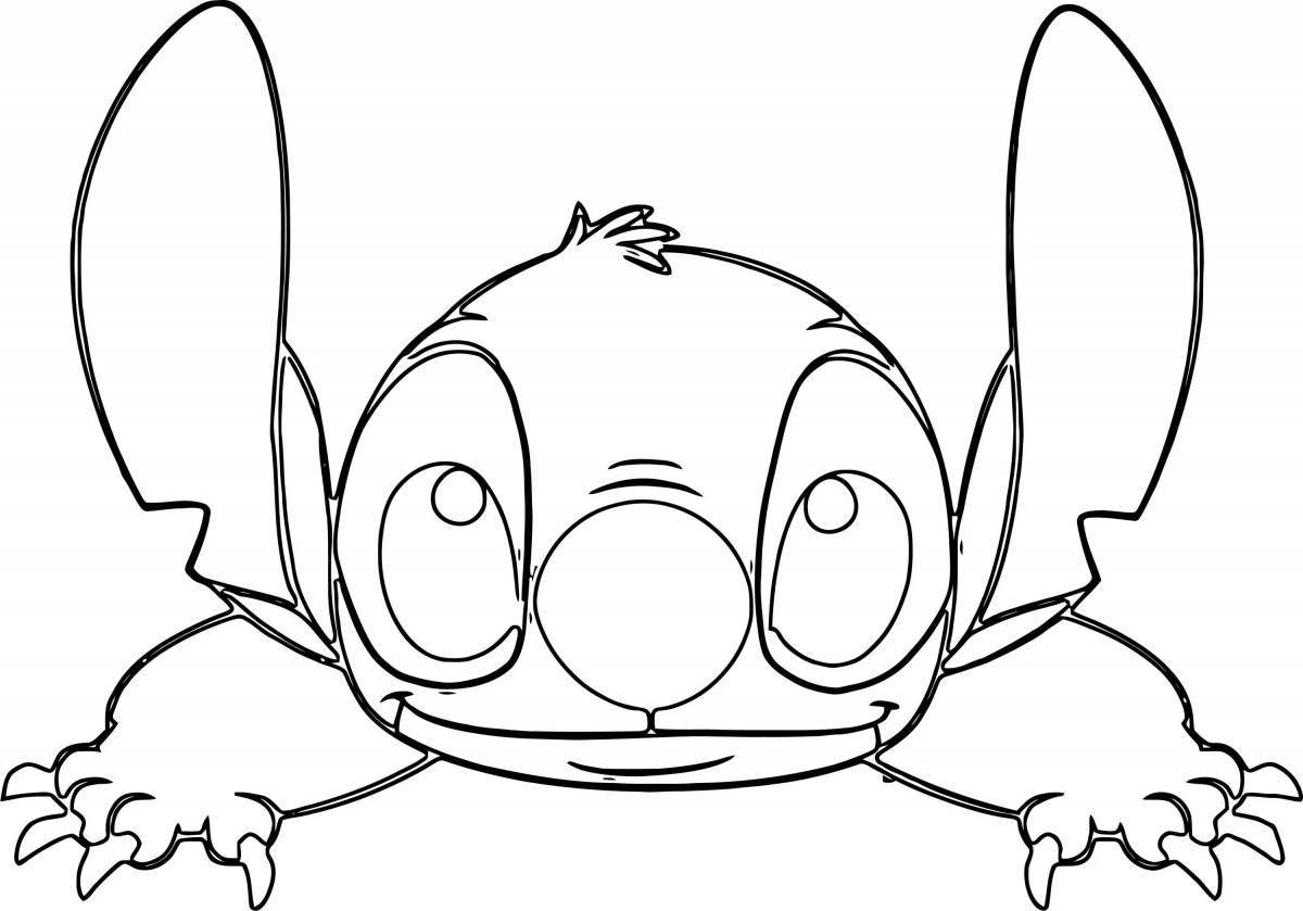 Colorful pink stitch coloring page