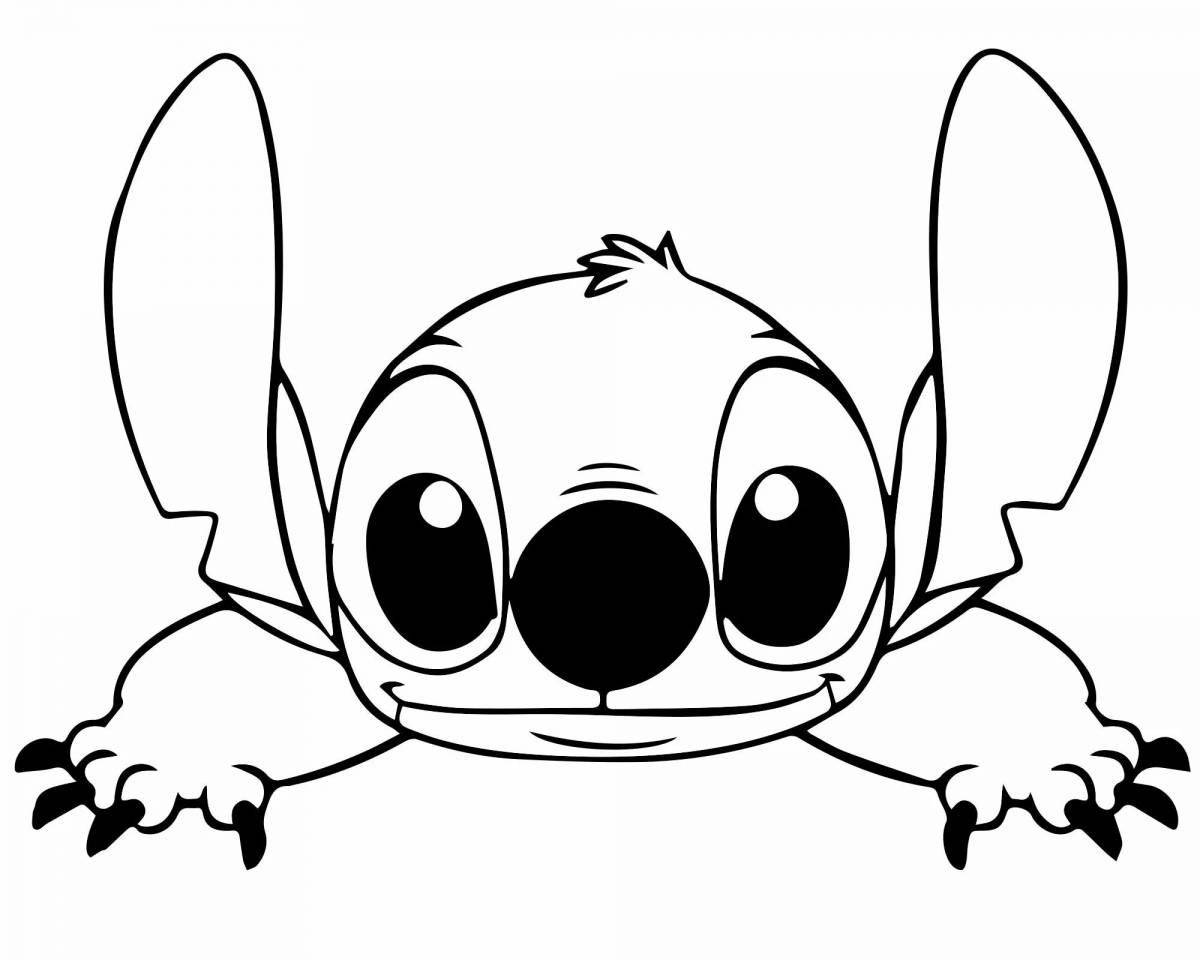 Shiny pink stitch coloring page