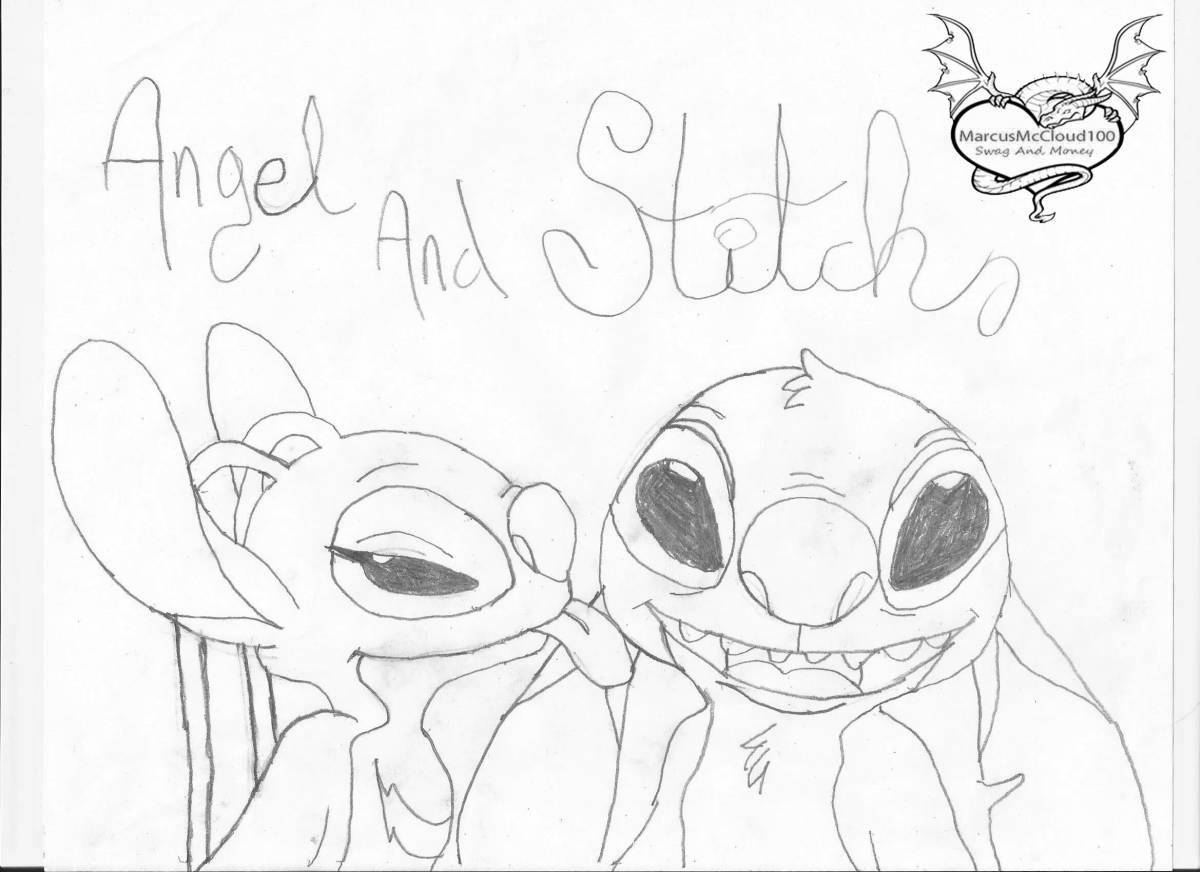 Funny pink stitch coloring