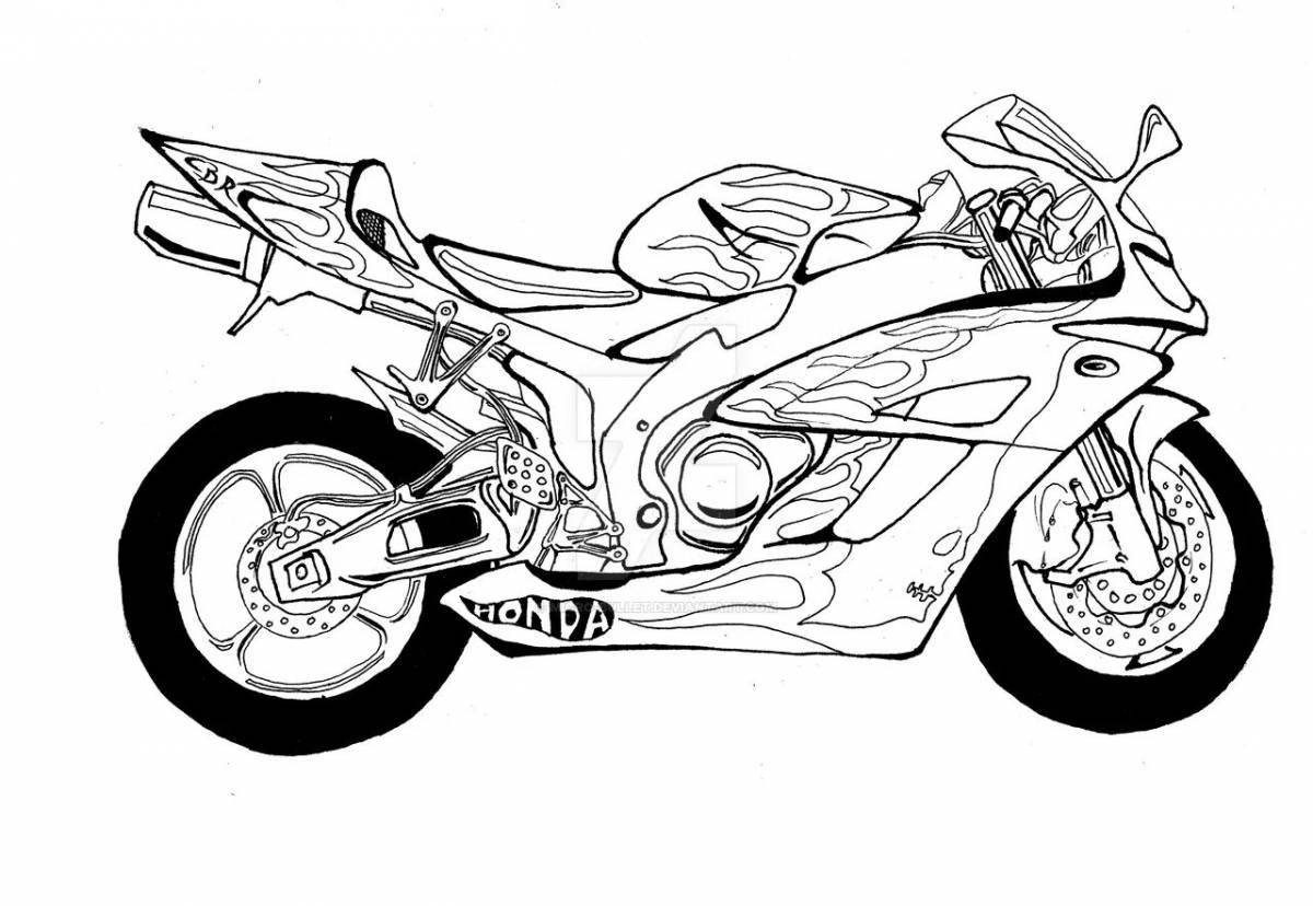 Majestic racing motorcycle coloring page
