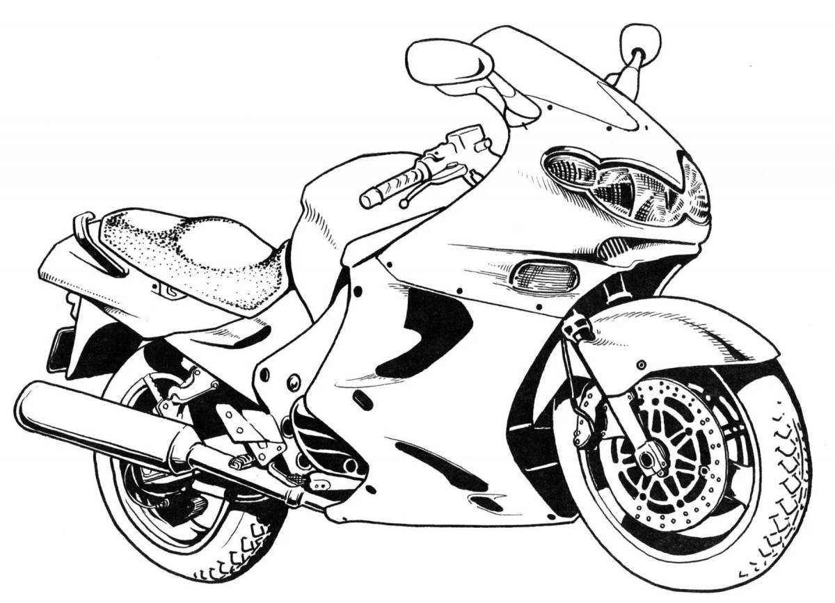 Radiant racing motorcycle coloring page
