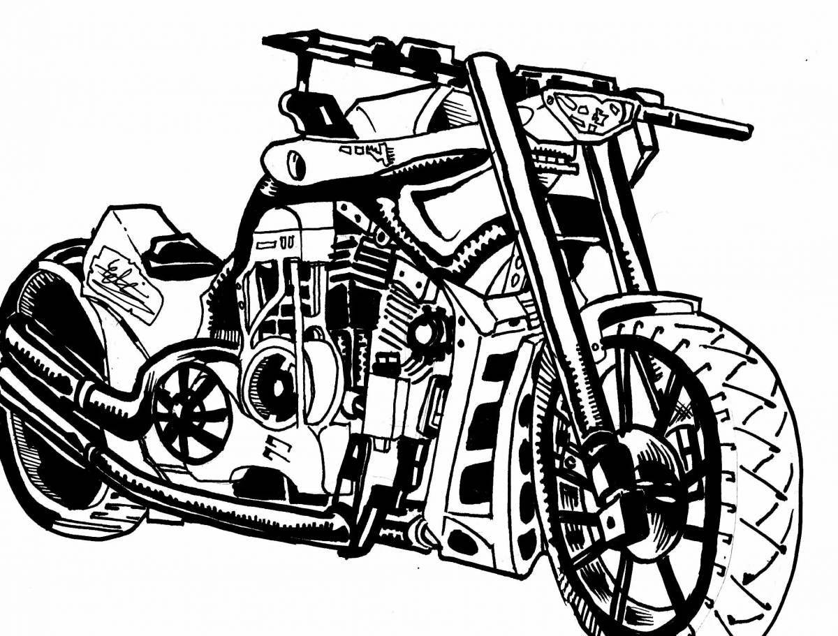 Раскраска ослепительный гоночный мотоцикл