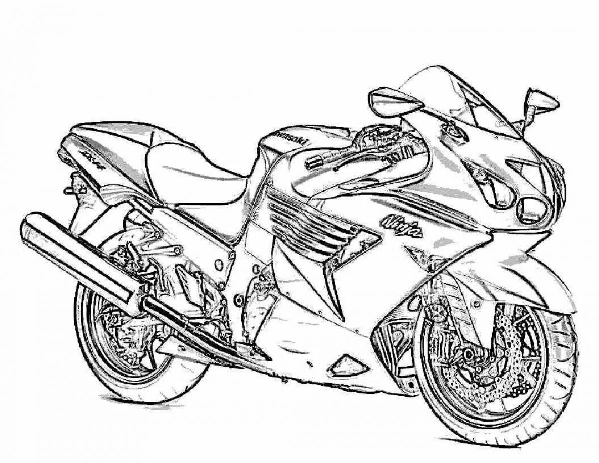 Впечатляющая раскраска гоночного мотоцикла