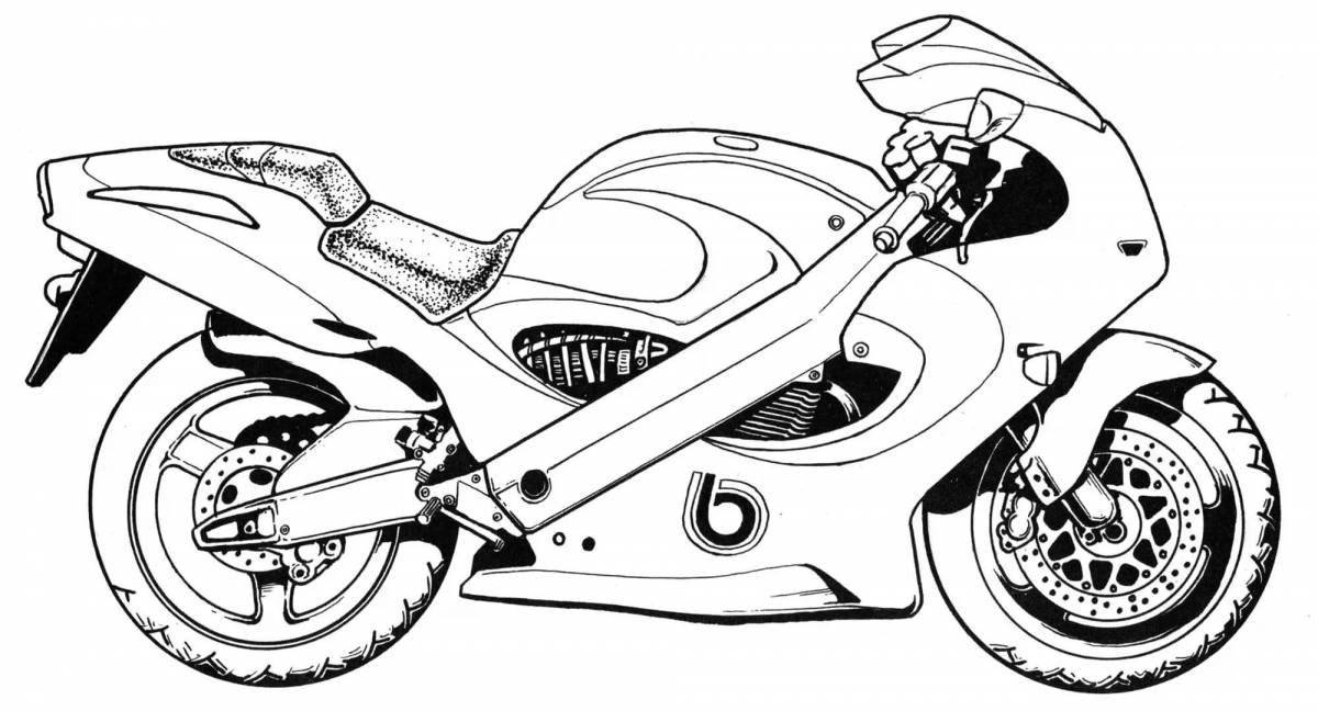 Awesome racing bike coloring page