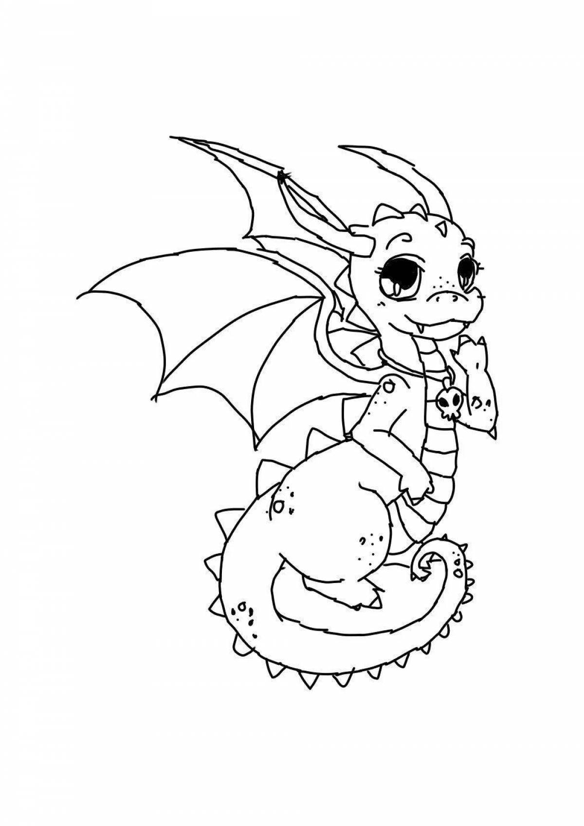 Charming dragon coloring page