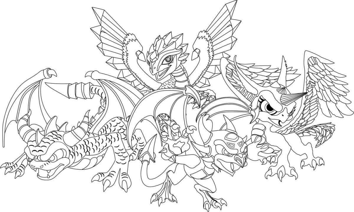 Coloring page gorgeous magical dragon