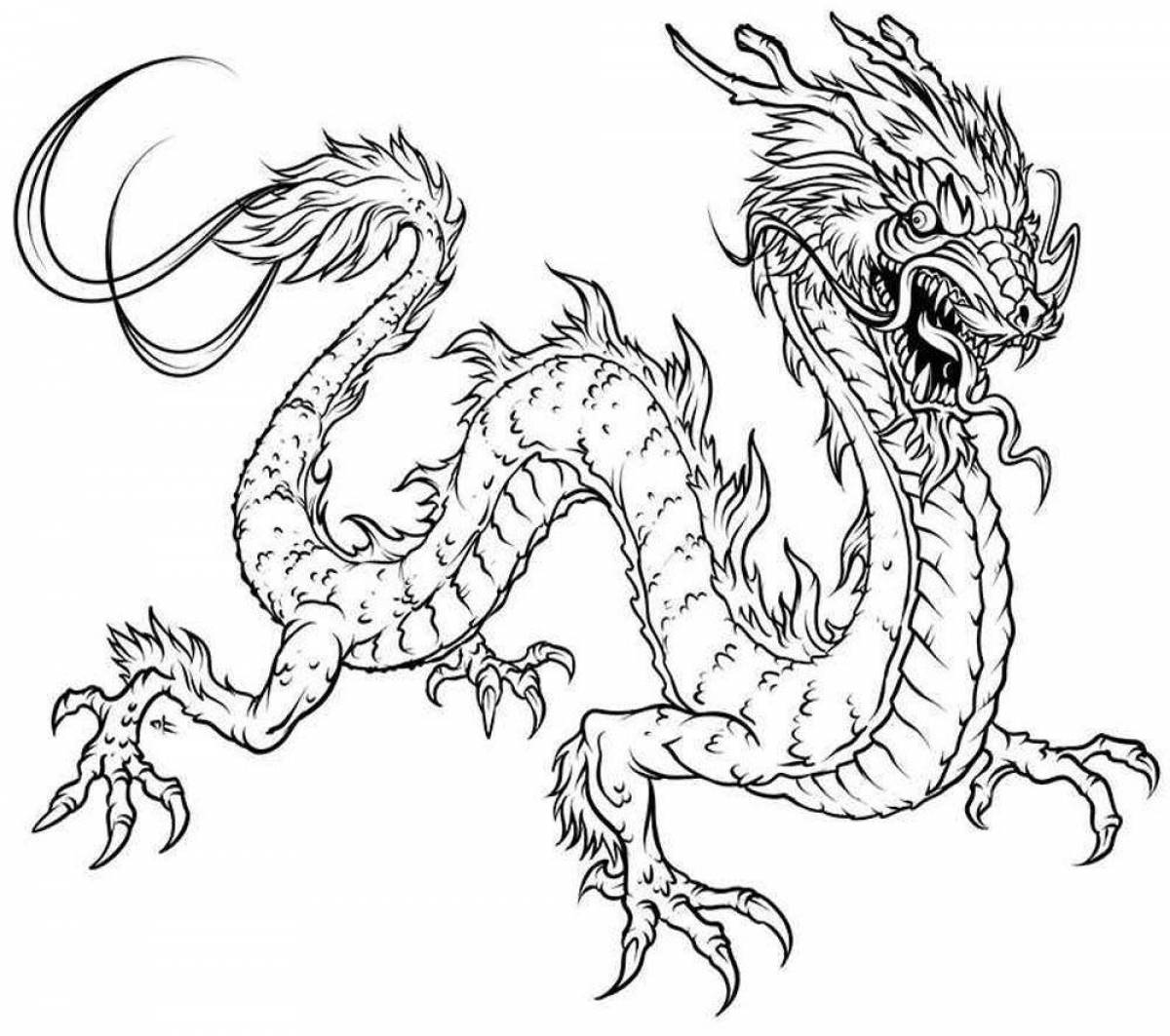 Awesome magic dragon coloring page