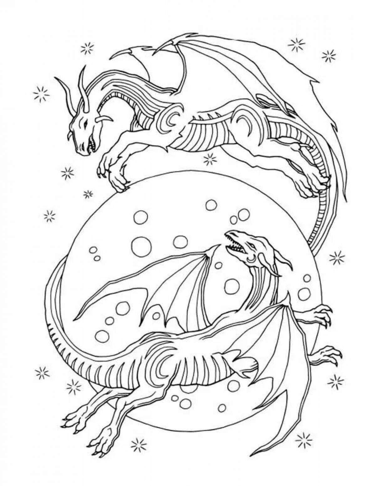 Great magic dragon coloring page